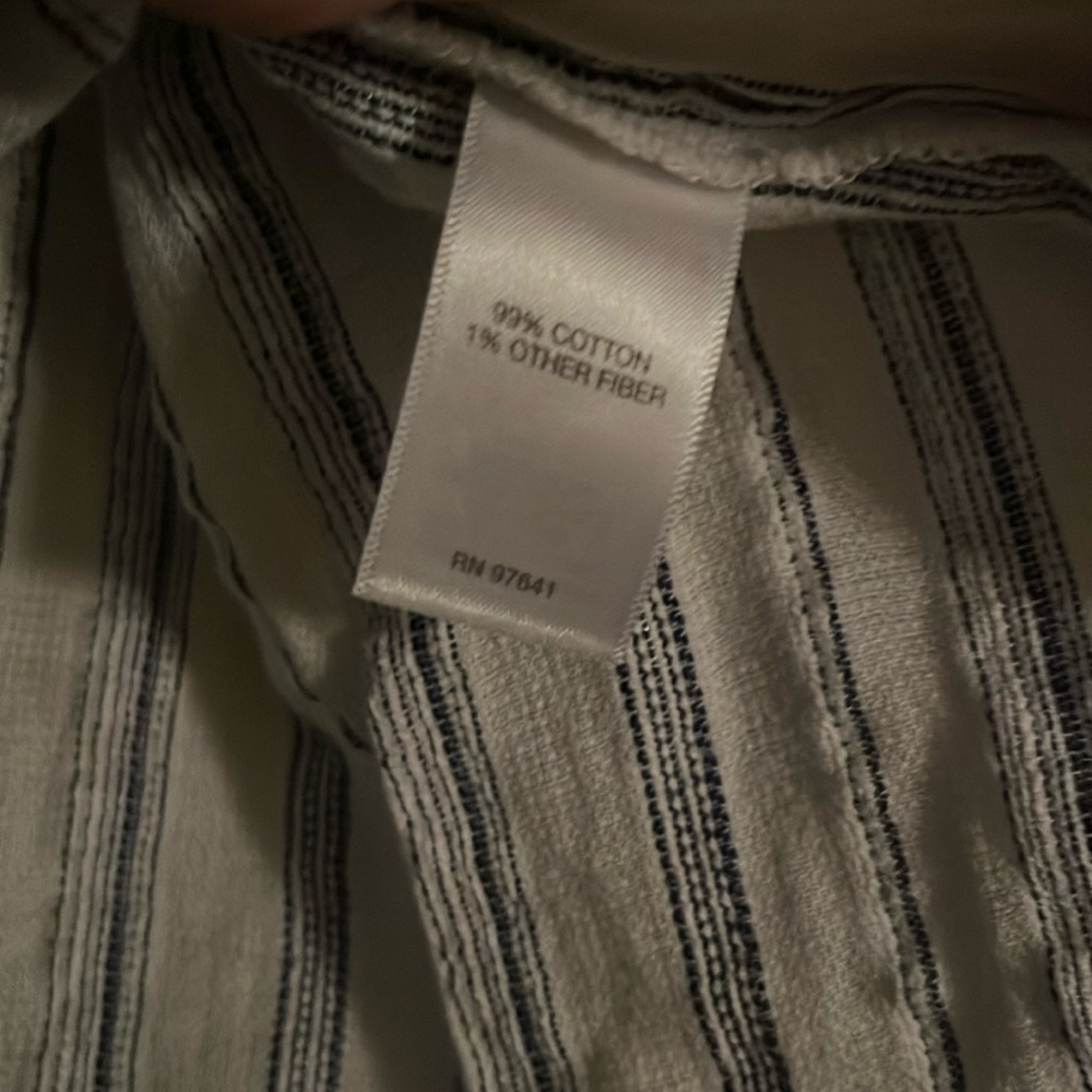 J.Jill blue/white stripe button front top - Picture 4 of 4